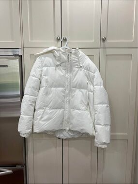 Zara mens white puffer coat